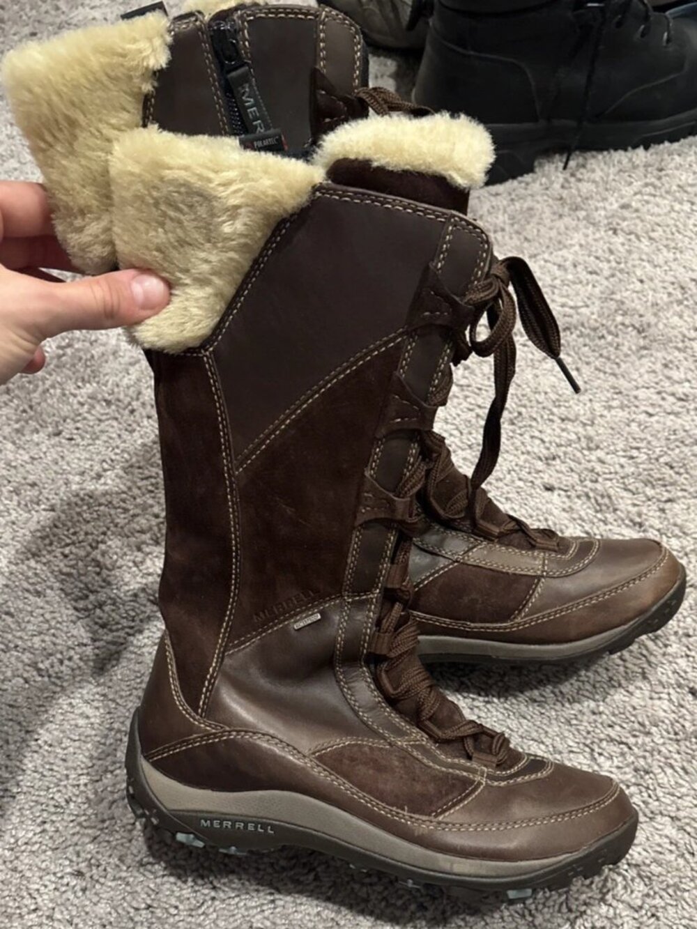 Merrell Womens Boots Brown Prevoz Waterproof Insulated Snow Size 8 Primaloft 200